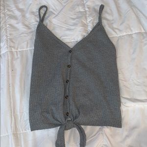 grey button down tie top